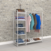 40"L x 21"W x 8"H Inch Pipeline Etagere Hang-Fold Retail Display Fixture Gloss White Rack with Shelves PSETGHRWKTWH