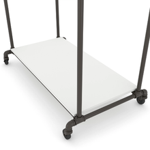 55"L x 28"W x 3"H Inch Pipeline Adjustable Double Ballet Bar Rack Base Shelf White Finish PSBBLLADJSWH