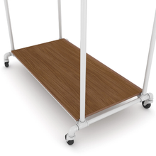 55"L x 28"W x 3"H Inch Pipeline Adjustable Double Bar Ballet Dark Brown Wood Grain Base Shelf PSBBLLADJSBN