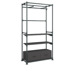 97"L x 22"W x 16.75"H Inch Pipeline Freestanding Kit with Faceouts Two Shelves and Drawers Anthracite Grey Frame PSFS96KIT1GB