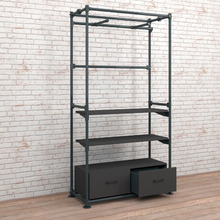 97"L x 22"W x 16.75"H Inch Pipeline Freestanding Kit with Faceouts Two Shelves and Drawers Anthracite Grey Frame PSFS96KIT1GB