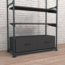 97"L x 22"W x 16.75"H Inch Pipeline Freestanding Kit with Faceouts Two Shelves and Drawers Anthracite Grey Frame PSFS96KIT1GB