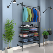 54"L x 20"W x 4.5"H Inch Pipeline Outrigger Kit Hang Rail and Four Wood Anthracite Grey Frame with Black Shelves PSORG1BK