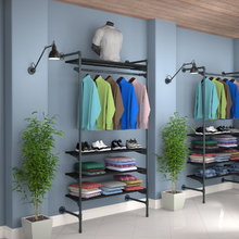 54"L x 20"W x 4.5"H Inch Pipeline Outrigger Kit Hang Rail and Four Wood Anthracite Grey Frame with Black Shelves PSORG1BK