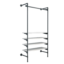 54"L x 20"W x 4.5"H Inch Pipeline Outrigger Kit Hang Rail and Four Wood Anthracite Grey Frame with White Shelves PSORG1WH