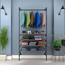 54"L x 20"W x 4.5"H Inch Pipeline Outrigger Kit Hang Rail and Anthracite Grey Frame with Dark Brown Wood Grain Shelves PSORG1BN