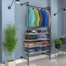 54"L x 20"W x 4.5"H Inch Pipeline Outrigger Kit Hang Rail and Anthracite Grey Frame with Raw Oak Wood Grain Shelves PSORG1OK