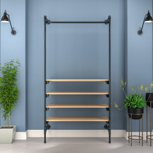 54"L x 20"W x 4.5"H Inch Pipeline Outrigger Kit Hang Rail and Anthracite Grey Frame with Raw Oak Wood Grain Shelves PSORG1OK