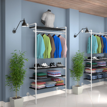 54"L x 20"W x 4.5"H Inch Pipeline Outrigger Kit Hang Rail and Four Wood Gloss White Frame with Black Shelves PSORW1BK