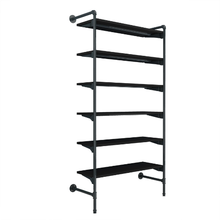 51.25"L x 20"W x 4.5"H Inch Pipeline Outrigger Kit Six Wood Anthracite Grey Frame with Black Shelves PSORG2BK