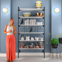 51.25"L x 20"W x 4.5"H Inch Pipeline Outrigger Kit Six Wood Anthracite Grey Frame with White Shelves PSORG2WH