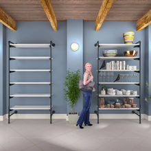 51.25"L x 20"W x 4.5"H Inch Pipeline Outrigger Kit Six Wood Anthracite Grey Frame with White Shelves PSORG2WH