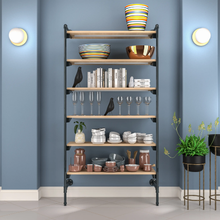 51.25"L x 20"W x 4.5"H Inch Pipeline Outrigger Kit Six Anthracite Grey Frame with Raw Oak Wood Grain Shelves PSORG2OK