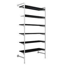 51.25"L x 20"W x 4.5"H Inch Pipeline Outrigger Kit Six Wood Gloss White Frame with Black Shelves PSORW2BK