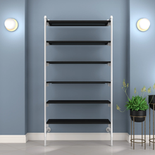 51.25"L x 20"W x 4.5"H Inch Pipeline Outrigger Kit Six Wood Gloss White Frame with Black Shelves PSORW2BK