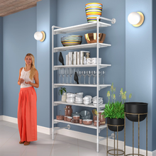 51.25"L x 20"W x 4.5"H Inch Pipeline Outrigger Kit Six Wood Gloss White Frame with Shelves PSORW2WH