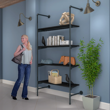 51.25"L x 20"W x 4.5"H Inch Pipeline Outrigger Kit Four Wood Anthracite Grey Frame with Black Shelves PSORG3BK