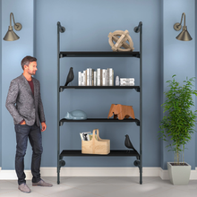 51.25"L x 20"W x 4.5"H Inch Pipeline Outrigger Kit Four Wood Anthracite Grey Frame with Black Shelves PSORG3BK