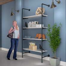 51.25"L x 20"W x 4.5"H Inch Pipeline Outrigger Kit Four Wood Anthracite Grey Frame with White Shelves PSORG3WH