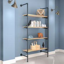 51.25"L x 20"W x 4.5"H Inch Pipeline Outrigger Kit Four Anthracite Grey Frame with Raw Oak Wood Grain Shelves PSORG3OK