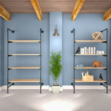 51.25"L x 20"W x 4.5"H Inch Pipeline Outrigger Kit Four Anthracite Grey Frame with Raw Oak Wood Grain Shelves PSORG3OK