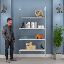 51.25"L x 20"W x 4.5"H Inch Pipeline Outrigger Kit with Four Wood Gloss White Frame with Shelves PSORW3WH