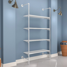 51.25"L x 20"W x 4.5"H Inch Pipeline Outrigger Kit with Four Wood Gloss White Frame with Shelves PSORW3WH
