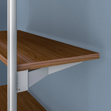 51.25"L x 20"W x 4.5"H Inch Pipeline Outrigger Kit Four Gloss White Frame with Dark Brown Wood Grain Shelves PSORW3BN