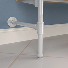 51.25"L x 20"W x 4.5"H Inch Pipeline Outrigger Kit Four Gloss White Frame with Raw Oak Wood Grain Shelves PSORW3OK