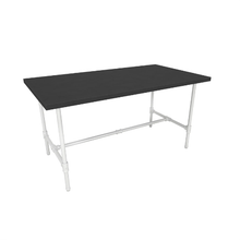 58"W x 30"D x 30½"H Inch Pipeline Large Nesting Tables Gloss White with Black Frame Melamine Finish PSNTLWBKSET