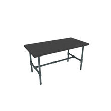 48"L x 24"W x 24"H Inch Pipeline Small Nesting Tables Anthracite Grey Frame with Black Top PSNTSGBKSET