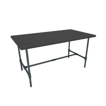 58"W x 30"D x 30½"H Inch Pipeline Large Nesting Tables Anthracite Grey Frame with Black Top PSNTLGBKSET