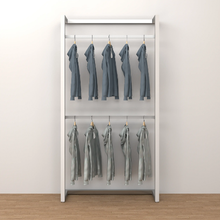 96"H x 50"W x 16"D Inch Alta Wall Unit with Two Hangrails Retail Display Satin Chrome T500SCK2