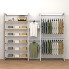 96"H x 50"W x 16"D Inch Double Alta Wall Unit with Hanging and Shelving Retail Display Satin Chrome T500SCK5