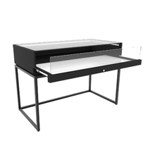 33-3/4" H x 48" W x 24" D Inch Deluxe Retail Display Case with Open Base for Matte Black Wood Frame DDKIT85BB