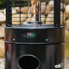 35000 BTU Round Flame Tower Heater with Remote Control Satin Black OH-BL32-7R