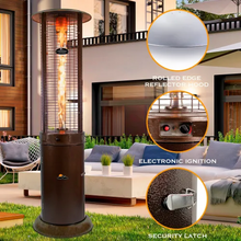 32000 BTU Shine Round Flame Tower Heater Hammered Bronze OH-BZ32-7M