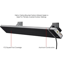 2600W Infrared Patio Heater w/Remote Wall or Ceiling Mount Black Panel WB246719