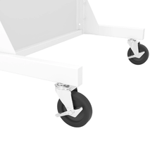 12 Length Aspect 4" Industrial Caster for Gondola Panel and T-Legs Gloss White APWCASW