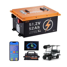 48V 52AH Lithium Golf Cart Battery with 15A Charger Lifepo4 Battery Kit Trolling Motors