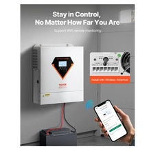3000W Hybrid Solar Inverter All in One Pure Sine Wave Power Inverter Charger with Built-in 100A MPPT Solar Controller