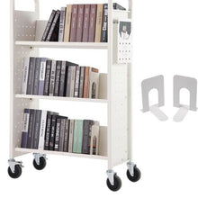 31.1" x 15.2" x 49.2" Rolling Book Cart Single Sided V-Shaped Sloped Shelves with 4-Inch Lockable Wheels for Home Shelves