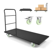 Heavy Duty Platform Truck Industrial Steel Flatbed Cart with Swivel Wheels and Handle Platform Hand Push Truck Dolly