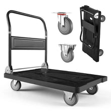 Foldable Push Cart Dolly Folding Platform Truck with Swivel Wheels Moving Platform Hand Truck Flatbed Cart