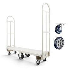 Platform Truck Dolly Heavy Duty Steel Utility Cart Industrial Hand Push Truck with Six Wheels and Dual Detachable Handles