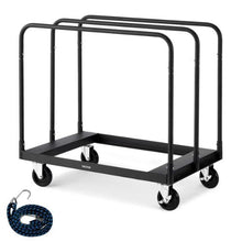 Drywall Cart Dolly Steel Panel Truck Cart with 5 inch Swivel Casters Lumber Drywall Dolly with with Tie-Down Strap & 3 Side Handrails for Factory