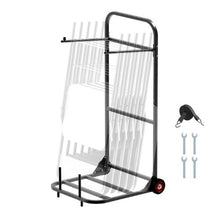 Folding Chair Rack 100 LBS Capacity Heavy-duty Chair Cart for Hanging 10 Chairs Multi-Function Metal Chair Storage Dolly with Rubber Wheels