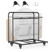Folding Chair Rack Heavy-duty Chair Cart Chair Storage Dolly Chair Holder Swivel Casters and Locking Wheels
