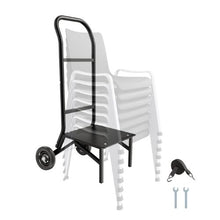 Folding Chair Rack 150 LBS Capacity Heavy-duty Chair Cart for Stacking 10 Chairs Multi-Function Metal Chair Storage Dolly with Rubber Wheels