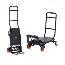 Aluminum Hand Truck 300 lbs Load Capacity Heavy Duty Industrial Convertible Folding Hand Truck and Dolly Utility Cart Converts from Hand Truck to Platform Cart with Rubber Wheels